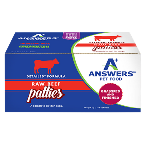 Answers Pet Food  Detailed Beef Formula for Dogs - Patties (4 lb)