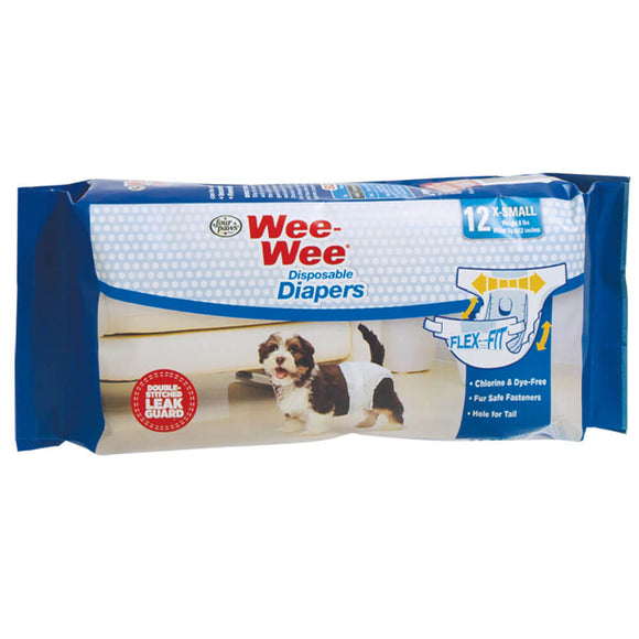 Four Paws Wee-Wee® Disposable Dog Diapers (M, 12 Count)