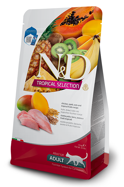 Farmina N&D Tropical Selection Feline Chicken, Spelt, Oats and Tropical Fruits Feline Dry Cat Food