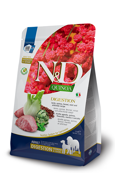 Farmina N&D Quinoa Digestion Lamb Medium & Maxi Dry Dog Food