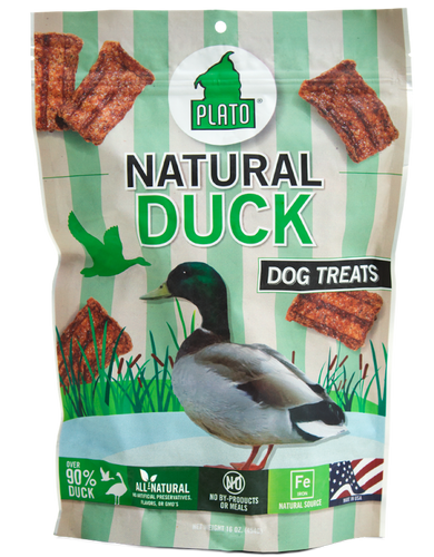 Plato All Natural Duck Strips Dog Treats