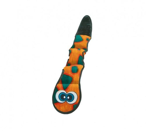 Outward Hound Invincibles Snakes Orange/Blue Squeak Dog Toy