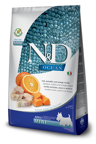 Farmina N&D Ocean Cod, Pumpkin & Orange Adult Mini Dog Food (5.5-lb)
