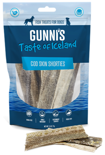 Gunnis Cod Skins Shorties Dog Treats