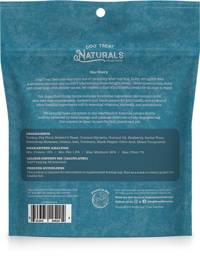 Dog Treat Naturals Turkey & Blueberry Superfood Sticks Dog Treats