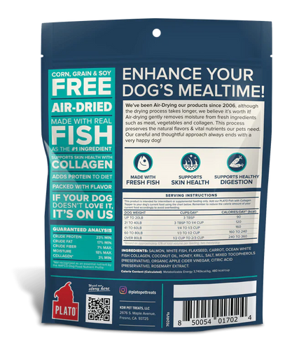 Plato Fish & Collagen Food Topper Dog Treats (12 oz)