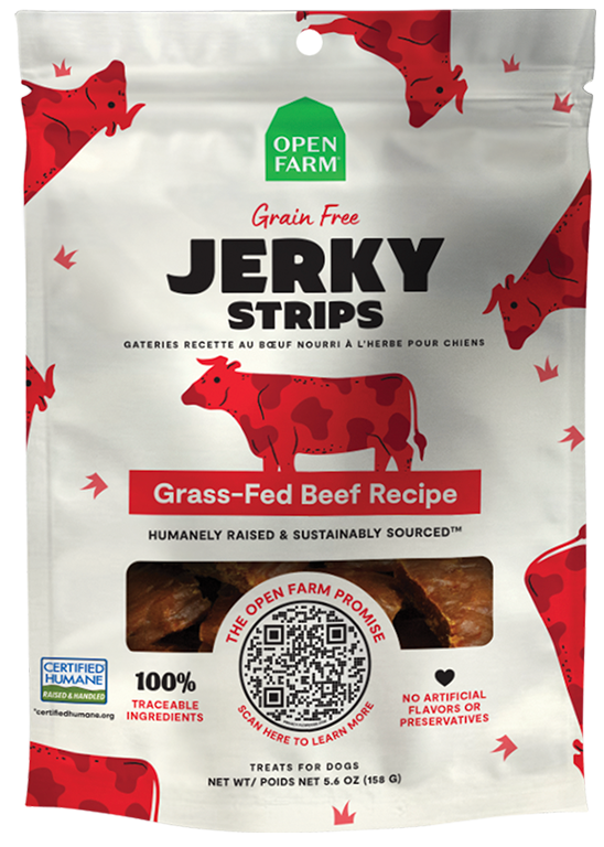 Open Farm Grain-Free Grass-Fed Beef Jerky Strips (5.6 oz)