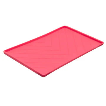 Messy Mutts Silicone Non-Slip Dog Bowl Mat with Raised Edge to Contain the Spills