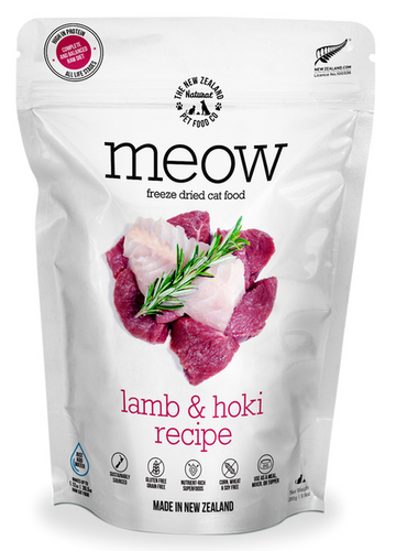 The New Zealand Natural Pet Food Natural Cat Food Meow Freeze Dried Lamb & Hoki