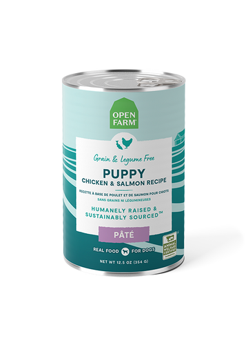 Open Farm Puppy Chicken & Salmon Pâté for Dogs (12.5 oz can)