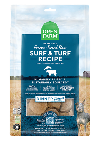 Open Farm Surf & Turf Freeze Dried Raw Patties for Dogs