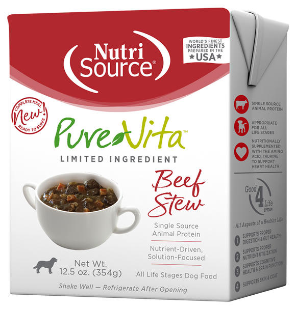 NutriSource® PureVita Beef Stew Limited Ingredient Wet Dog Food