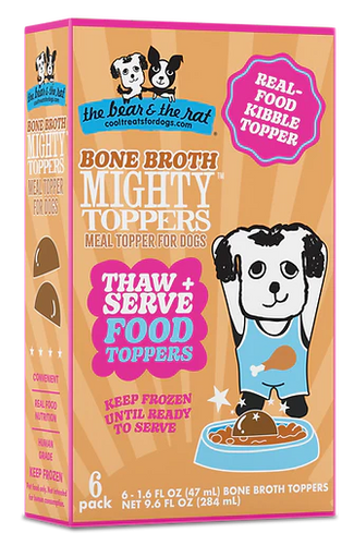 The Bear & The Rat Bone Broth Mighty Toppers for Dogs (6 Pack)
