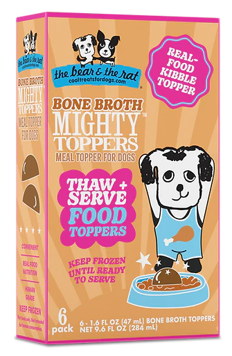 The Bear & The Rat Bone Broth Mighty Toppers for Dogs (6 Pack)