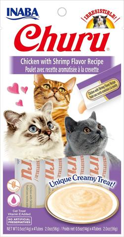 Inaba Churu Purée Chicken with Shrimp Flavor Cat Treat (2-oz)