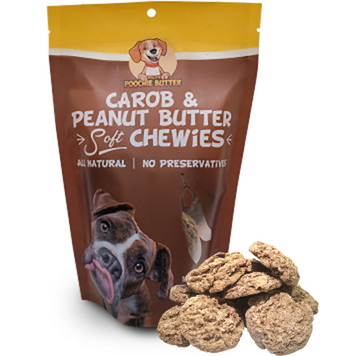 Poochie Butter Peanut Butter & Carob Soft Chewies Dog Treats