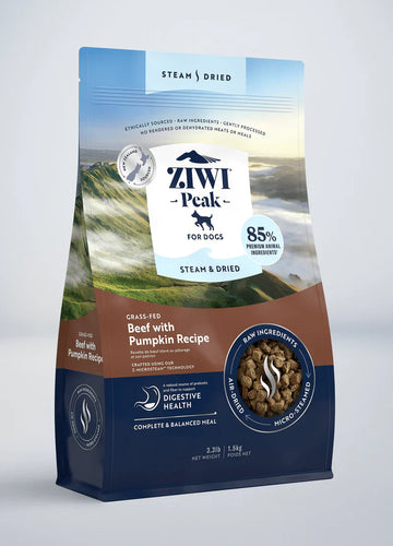 Ziwi Peak Steam & Dried Beef with Pumpkin Recipe for Dogs