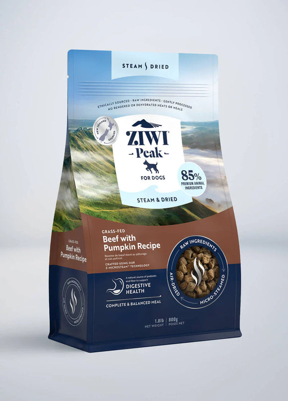 Ziwi Peak Steam & Dried Beef with Pumpkin Recipe for Dogs