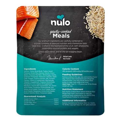 Nulo Gently-Cooked Meals Salmon & Brown Rice Recipe