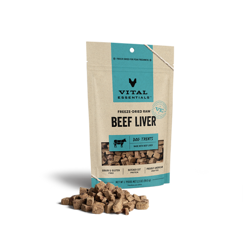 Vital Essentials Freeze Dried Raw Beef Liver Dog Treats