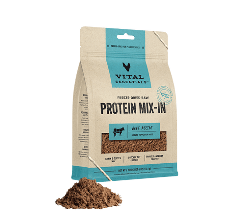 Vital Essentials Freeze-Dried Raw Protein Mix-In Beef Recipe Ground Topper for Dogs