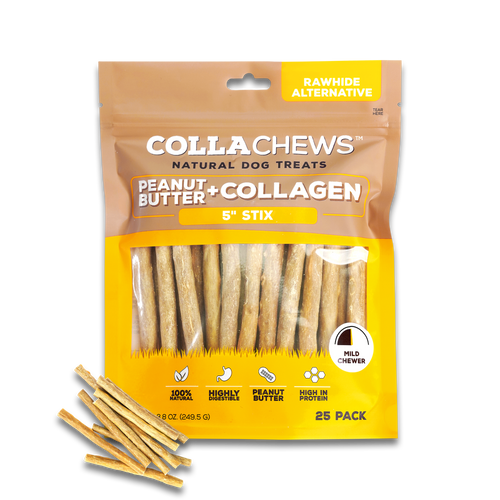 Collachews Peanut Butter+Collagen Sticks Dog Treats