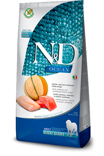 Farmina N&D Ocean Canine Salmon, Cod & Cantaloupe Melon Adult Maxi Giant Dry Dog Food