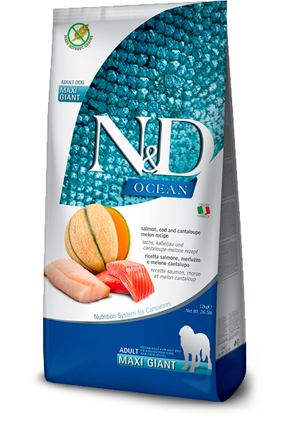 Farmina N&D Ocean Canine Salmon, Cod & Cantaloupe Melon Adult Maxi Giant Dry Dog Food
