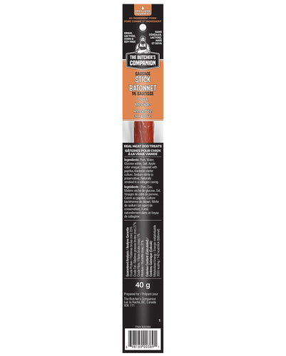 The Butcher's Companion Pork Recipe Sausage Long Sticks Dog Treats