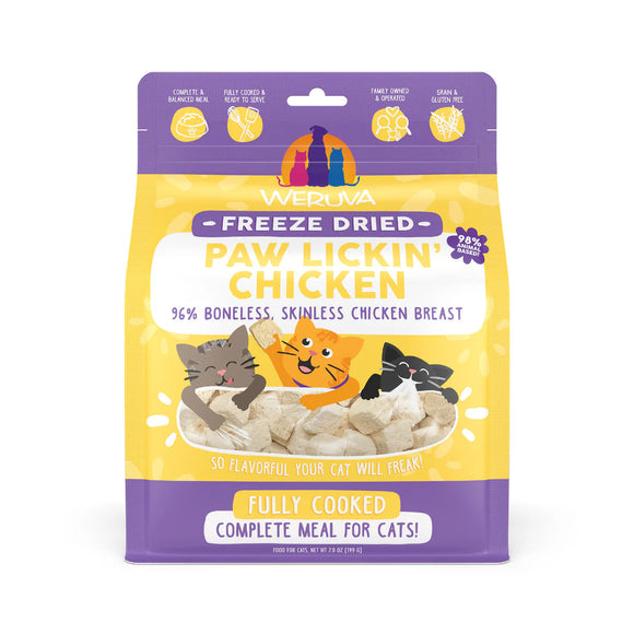 Weruva Cat Freeze Dried  Paw Lickin' Chicken with 96% Boneless, Skinless Chicken Breast