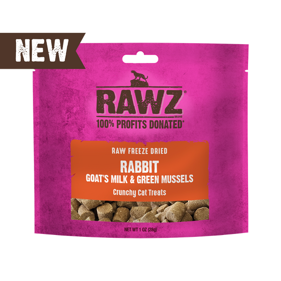 Raw Freeze Dried Rabbit, Goat's Milk & Green Mussels Crunchy Cat Treats
