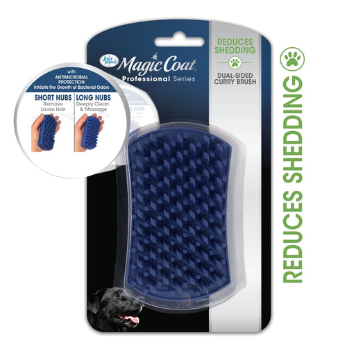 Four Paws Magic Coat Professional Series Dual-Sided Curry Brush for Dogs