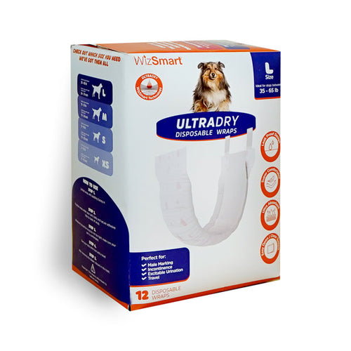 WizSmart UltraDry Disposable Male Dog Wrap